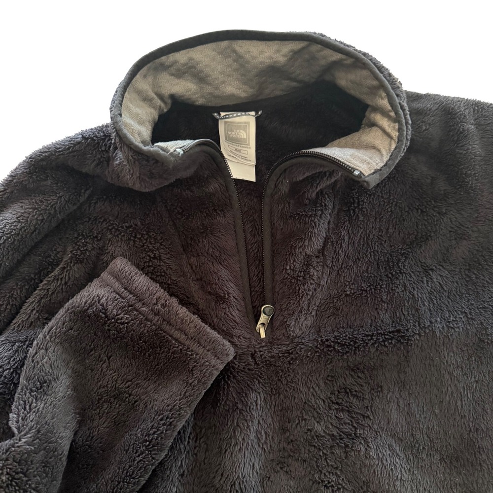 The North Face Osito Quarter Zip Fleece Pullover Black Womens Medium ultra plush